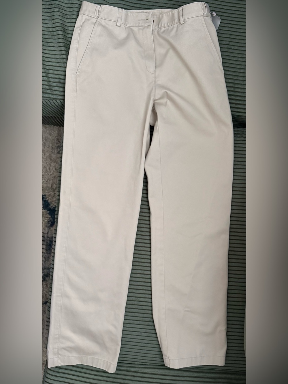 L.L. Bean Straight-Leg Chinos in Off-White